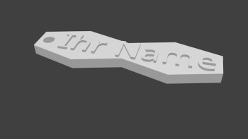 Schlüsselanhänger Raute 3D ausgedruckt - grau